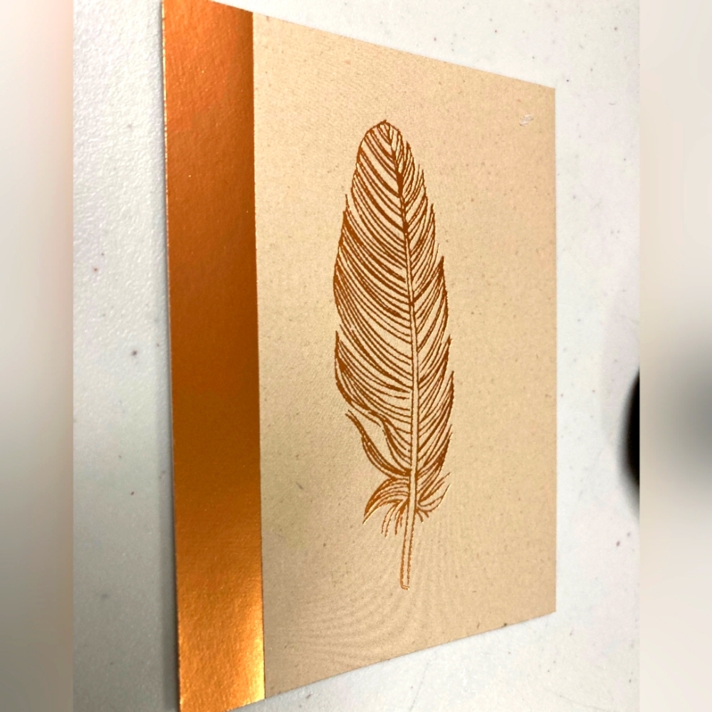 Hallmark Copper Feather Note Cards NWT - Picture 2 of 3